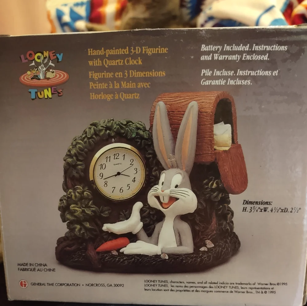 Warner Bros. Brown and White Cartoon Rabbit Wall Clock